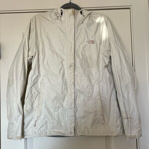 The North Face Women's White Hooded Rain Jacket